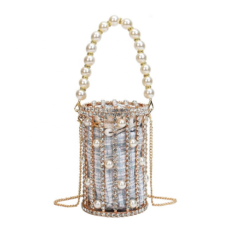 Metal Hand Bags Ladies Evening Bags Handbags Pearl Wedding Party Elegant Wedding Cage Bridal Purse Hand Bag For Women
