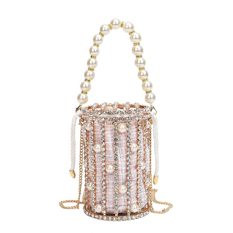 Metal Hand Bags Ladies Evening Bags Handbags Pearl Wedding Party Elegant Wedding Cage Bridal Purse Hand Bag For Women