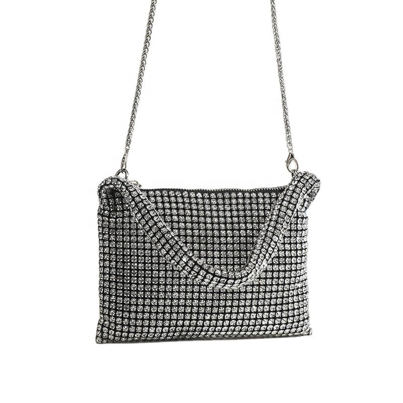 High Quality Ladies Evening Handbags Luxury Chain Crossbody Bag Fashion Rhinestone Shoulder Bags For Women