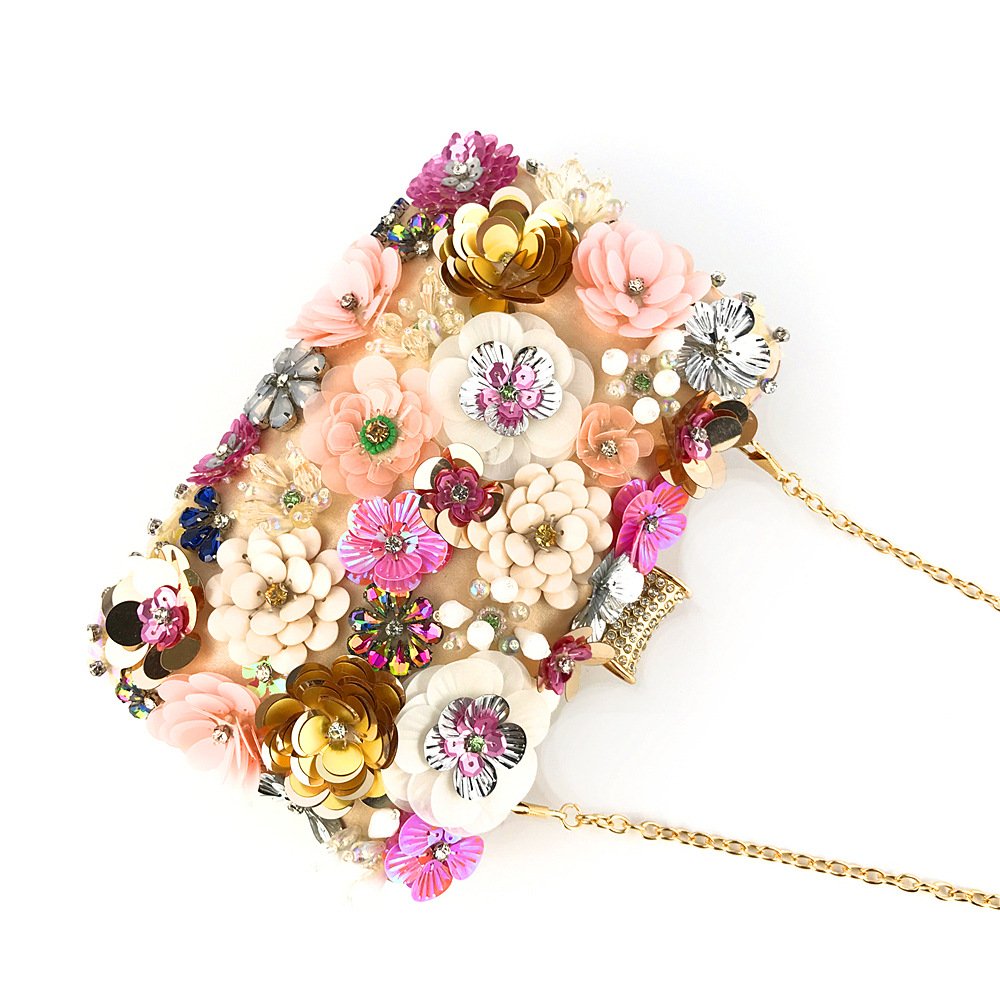 Luxury Lady Diamond Flower Evening Bag Wristlets Wedding Party Bridal Clutch Purse Chain Shoulder Flower Evening Bags