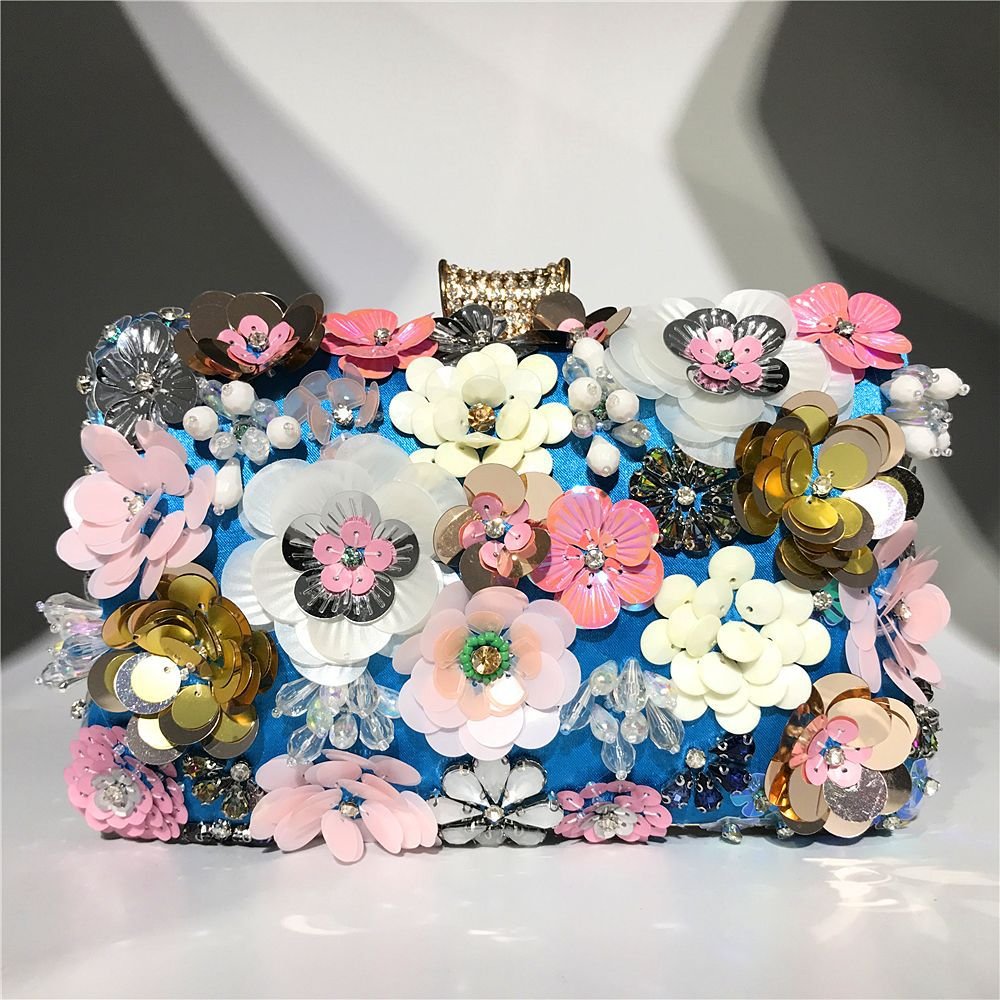 Luxury Lady Diamond Flower Evening Bag Wristlets Wedding Party Bridal Clutch Purse Chain Shoulder Flower Evening Bags