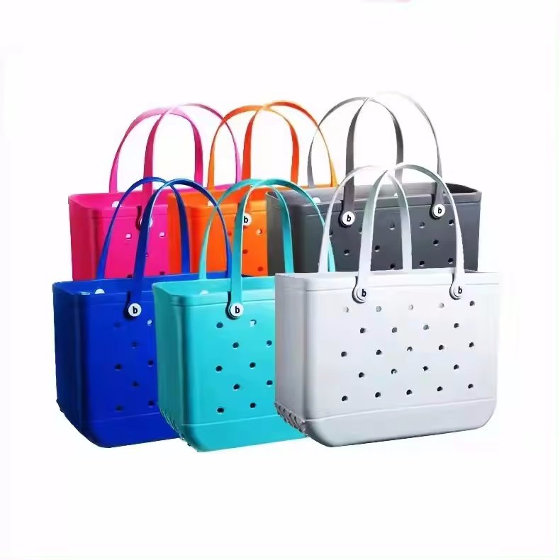 Women Foam Silicone Bogg Shopping Handbag Shoulder Beach Shopping Tote EVA Bogg Bag EVA Beach Bag Waterproof