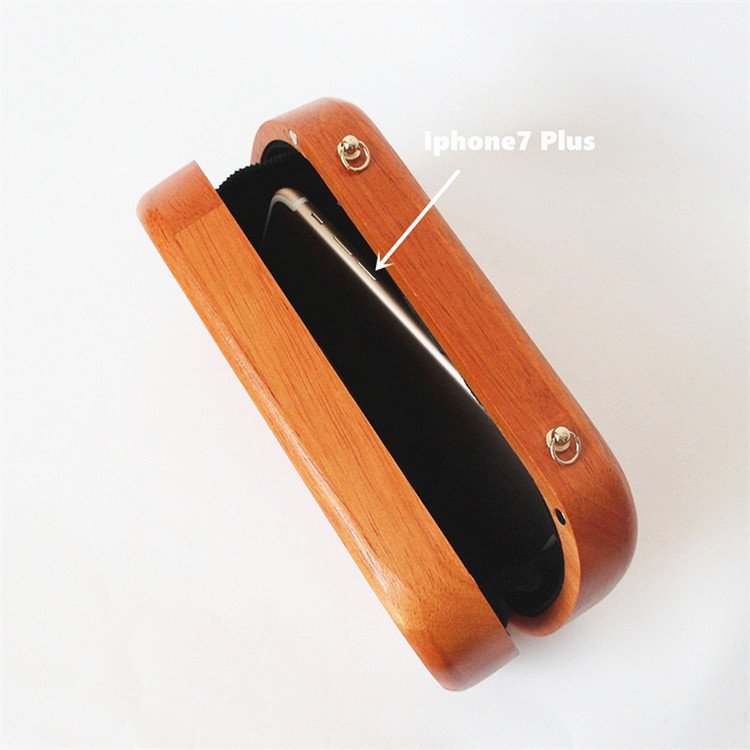 Handmade luxury wooden box custom women's clutches and handbags bag with cross body chain