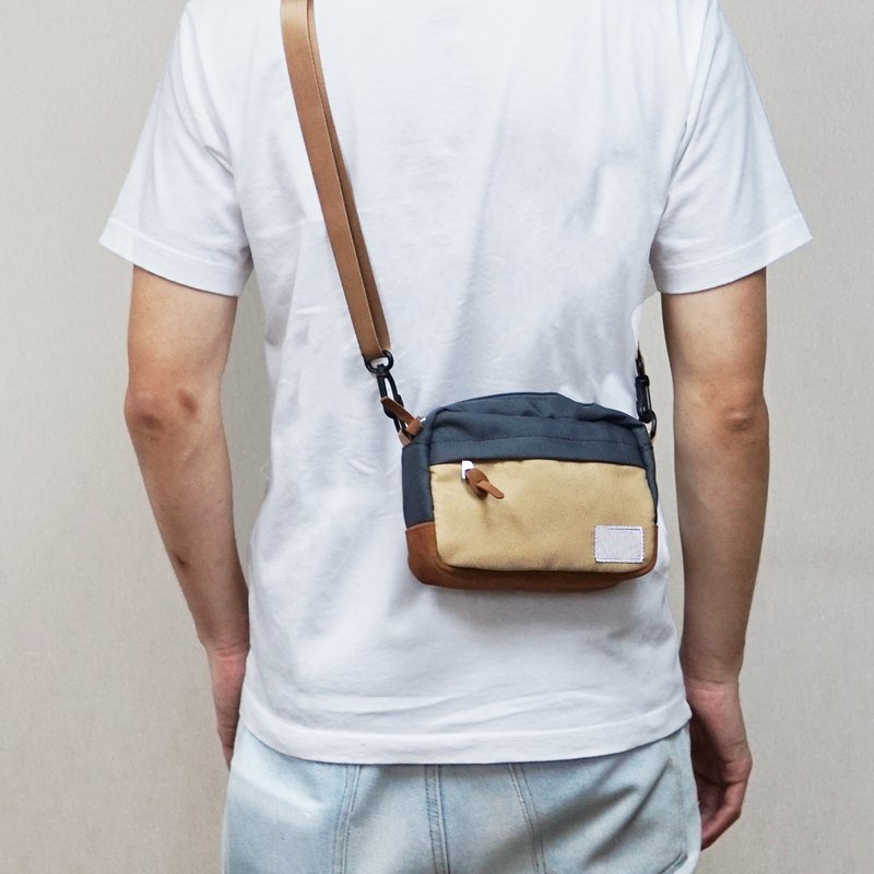 Custom logo vintage quality polyester travel outdoors PU leather zipper men's hip waist crossbody sling shoulder messenger bag