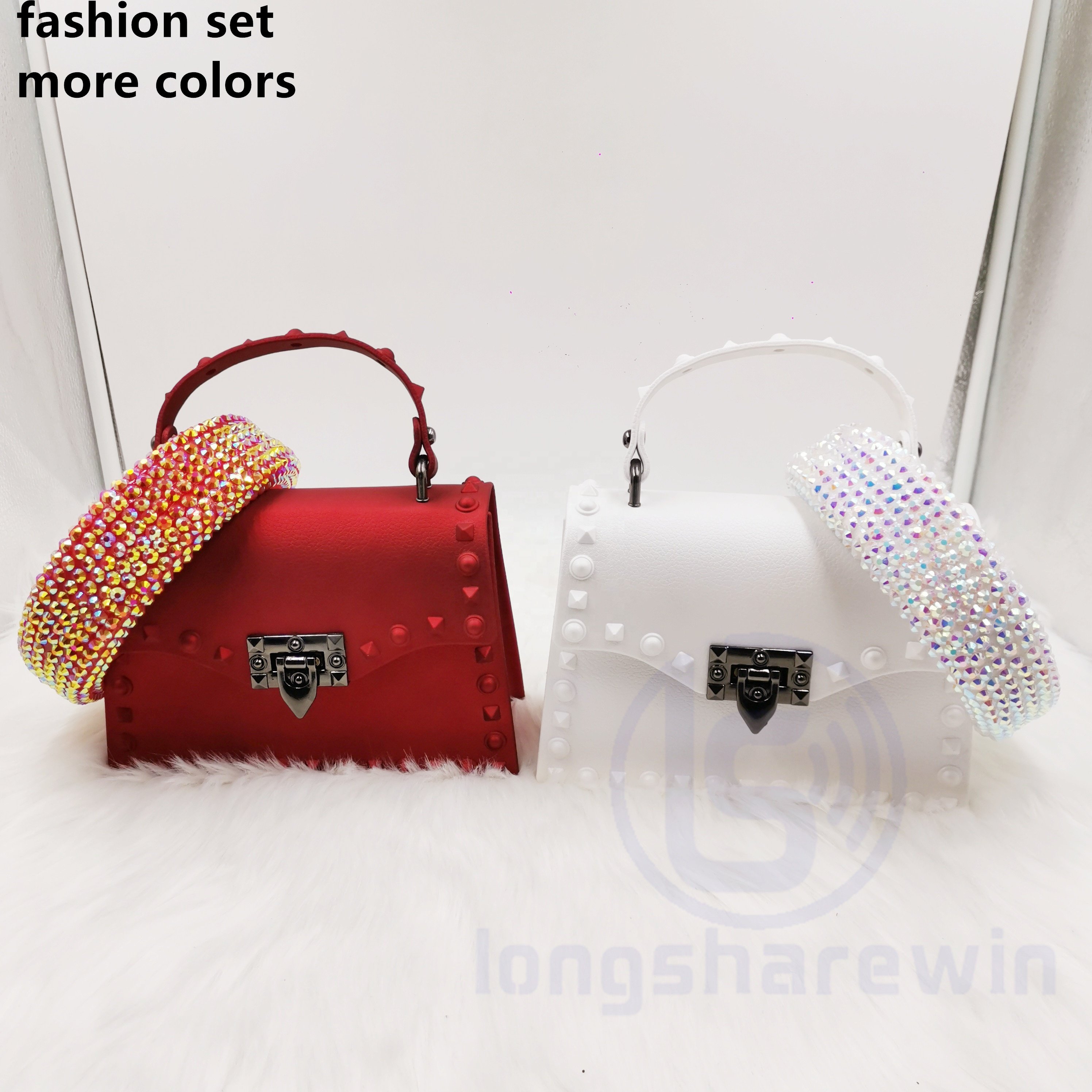 High Quality Leather Shoulder Handbag 2022 New Fashion Cross-border PVC Bag slippers slides headband sunglasses set