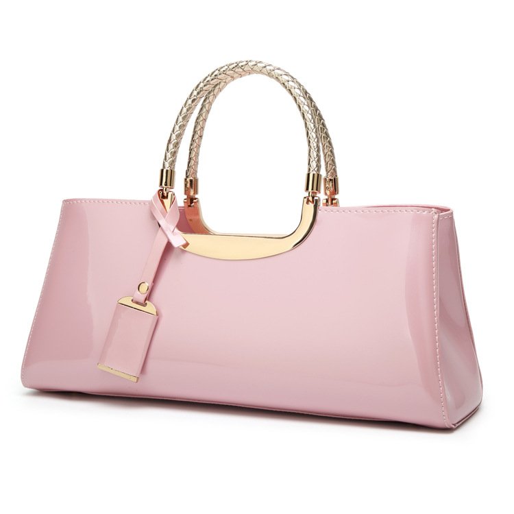 Fashion women party clutch dinner bag with round metal handle