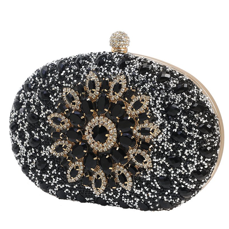 Elegant Sling Shoulder Bag Beautiful Sunflower Diamond Evening Bag Crystal Clutch Purse Expensive Women's Handbags