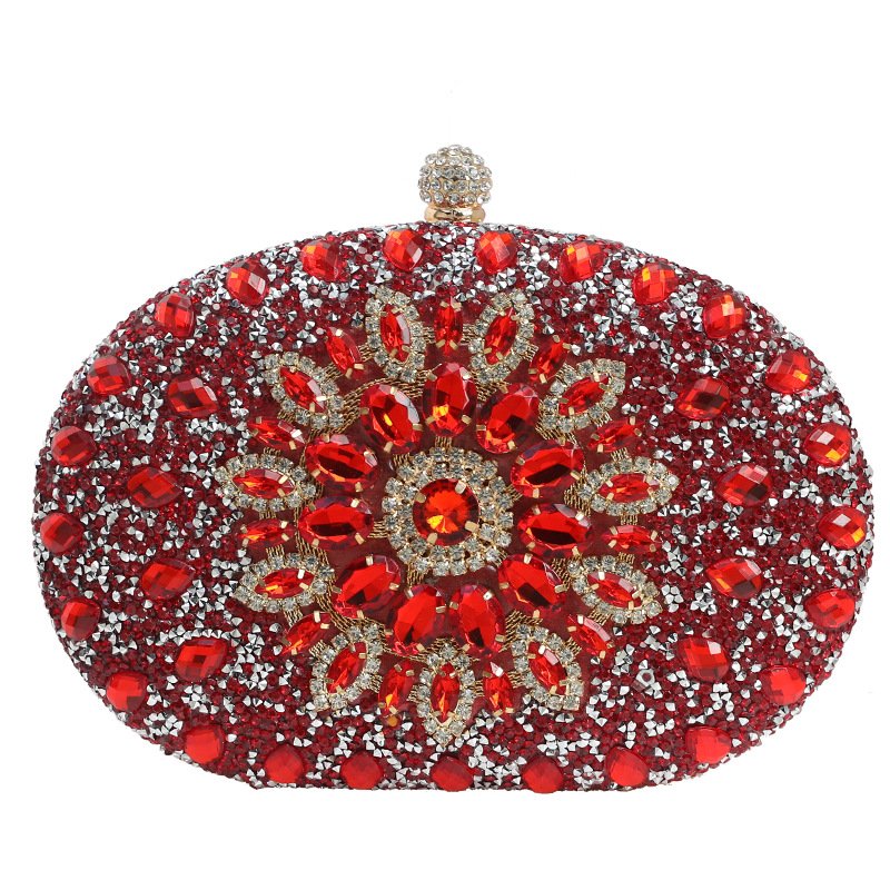 Elegant Sling Shoulder Bag Beautiful Sunflower Diamond Evening Bag Crystal Clutch Purse Expensive Women's Handbags