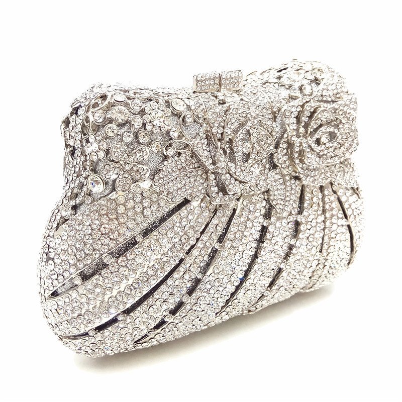 Wholesale Luxury Golden Color Rhinestone Handmade Bag Bridal Crystal Clutch Evening Bags for Women Wedding Party