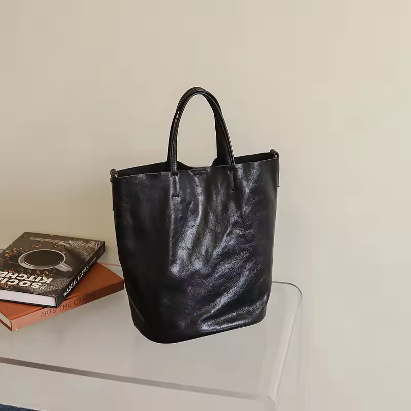 2024 NEW Laptop Extra Large Leather Thick Tote Bag for Women High Quality Classy Top Grain Leather Shoulder Handbags for Ladies