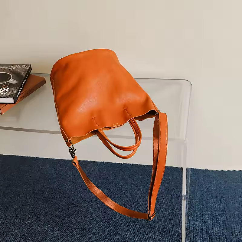 2024 NEW Laptop Extra Large Leather Thick Tote Bag for Women High Quality Classy Top Grain Leather Shoulder Handbags for Ladies