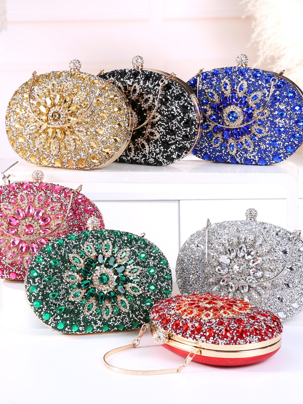 Luxury diamond clutch bag evening bags fashion rhinestones wedding bags for chain women's clutches