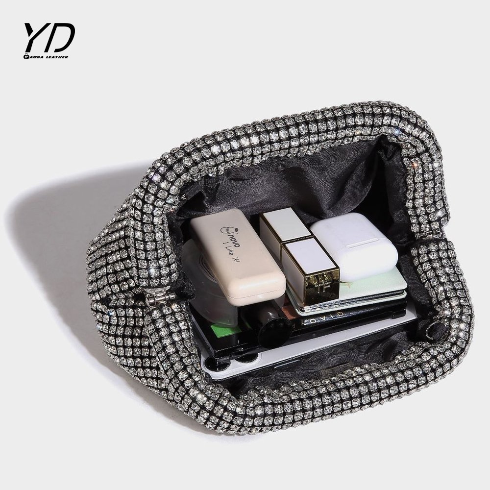 New Arrival Luxury Designer Evening Bag for Women Rhinestones Clutch Purse with Handle Shoulder and Banquet Purse