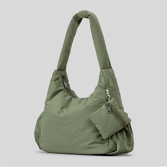 2024 Puff Handbag Woman Quilted Puffy Tote Shoulder Bag Soft Nylon Puffer Padded Shoulder Tote Bag Carryall Puffy Purse