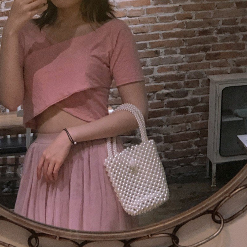 2021 New Style Womens Lady White Pearl Dinner Party Handbag Bridal Purse Bags Wedding Clutch Evening Bags