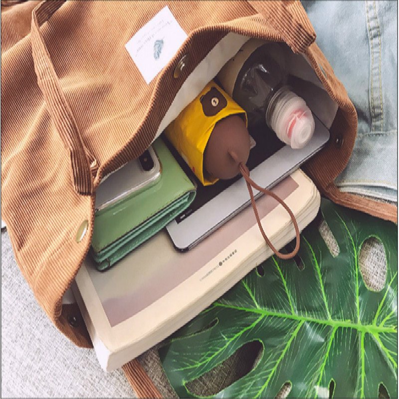 Sac a main tendance 2021 corduroy women shoulder reusable shopping casual lady tote hand bag female handbag