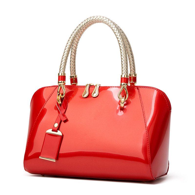 Wholesale Black Evening Bags Hand Ladies Luxury New Design ,Navy Blue Glossy Pu Leather Hand Bag For Women