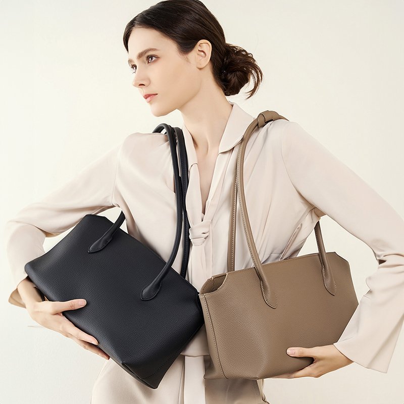 The Tote Bag Genuine Leather Luxury Oversized Tote Bags Travel Tote Bag With Zipper