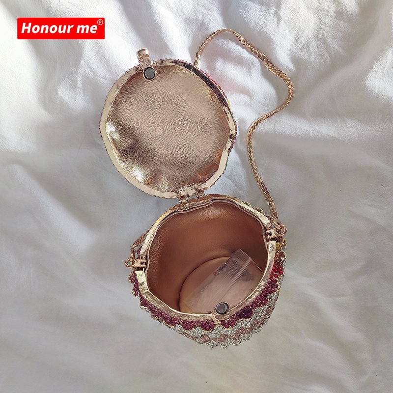 Mini girls shoulder bag cake high level rhinestone colorful diamond purse shiny clutch luxury handbags for women