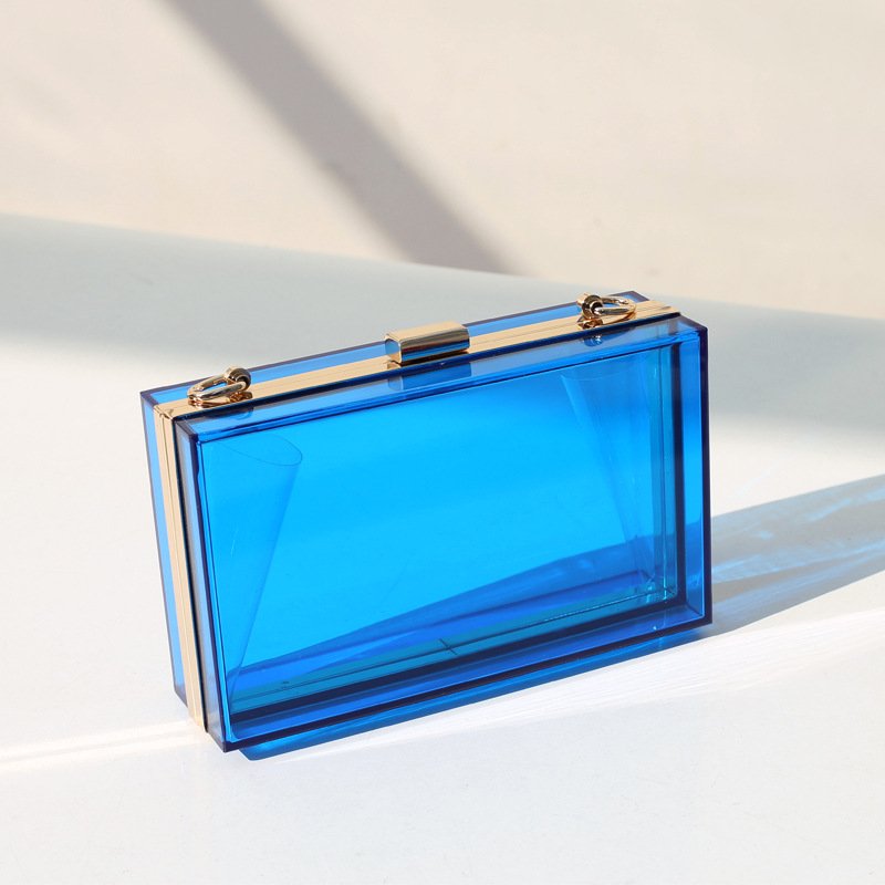 Evening Handbag Stadium Approved Clear Purse Cute Transparent Crossbody Bag Chain Lady square Acrylic Clutch Bag