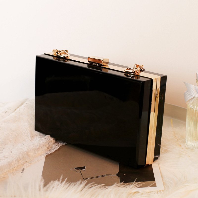 Evening Handbag Stadium Approved Clear Purse Cute Transparent Crossbody Bag Chain Lady square Acrylic Clutch Bag