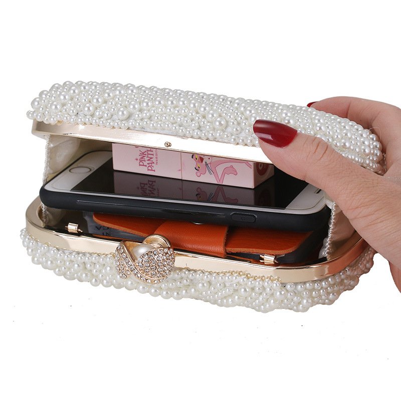 Diamond Rhinestone Pearls Beaded Wedding Ladies Bridal Evening Clutch bag Luxury Evening Bags