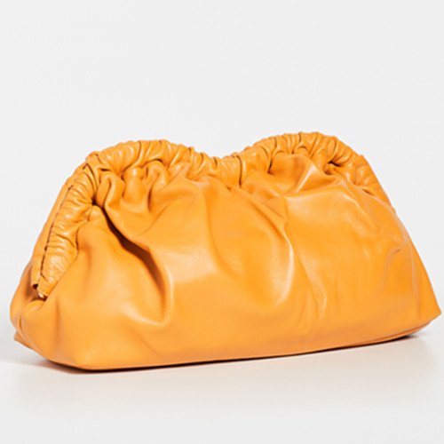 New Arrival Wholesale Women Evening Bags Yellow Lambskin Cloud Bags Pleated Clutch Bags