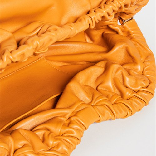 New Arrival Wholesale Women Evening Bags Yellow Lambskin Cloud Bags Pleated Clutch Bags