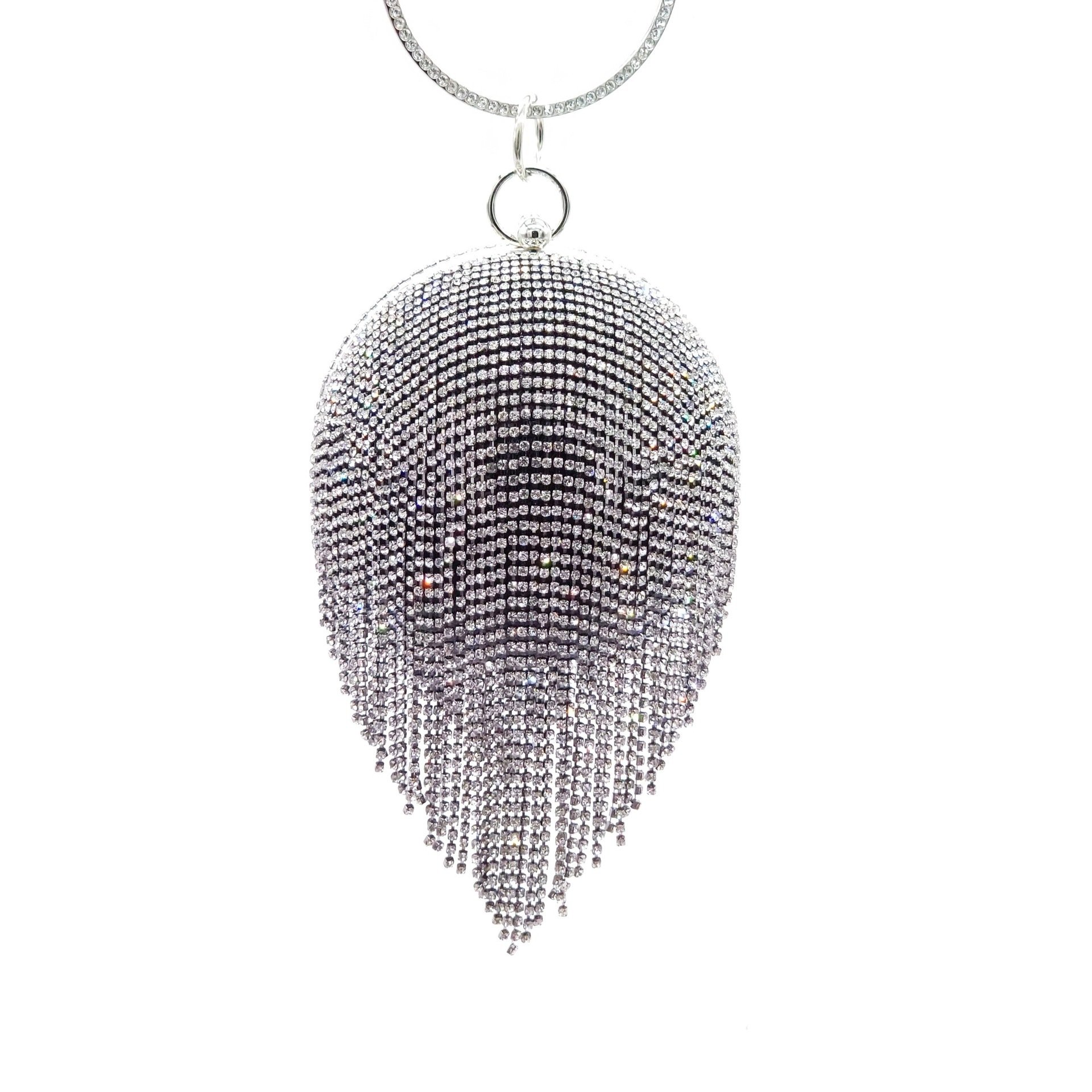 Customize Diamonds Rhinestone Round Ball Evening Bags Luxury Women Crystal Tassels Clutch bags Wedding Purses For Girls