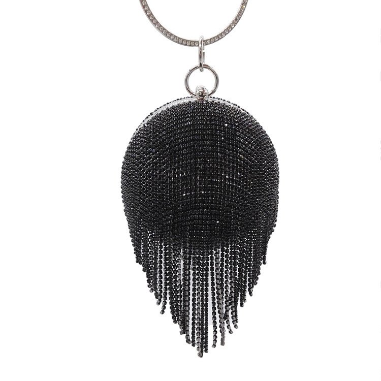 Customize Diamonds Rhinestone Round Ball Evening Bags Luxury Women Crystal Tassels Clutch bags Wedding Purses For Girls