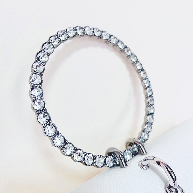 2024 Luxury Designer PU Leather Women's Shoulder Bag Handmade Rhinestone Stone Metal Ring Handle Wholesale Evening Wedding Bag