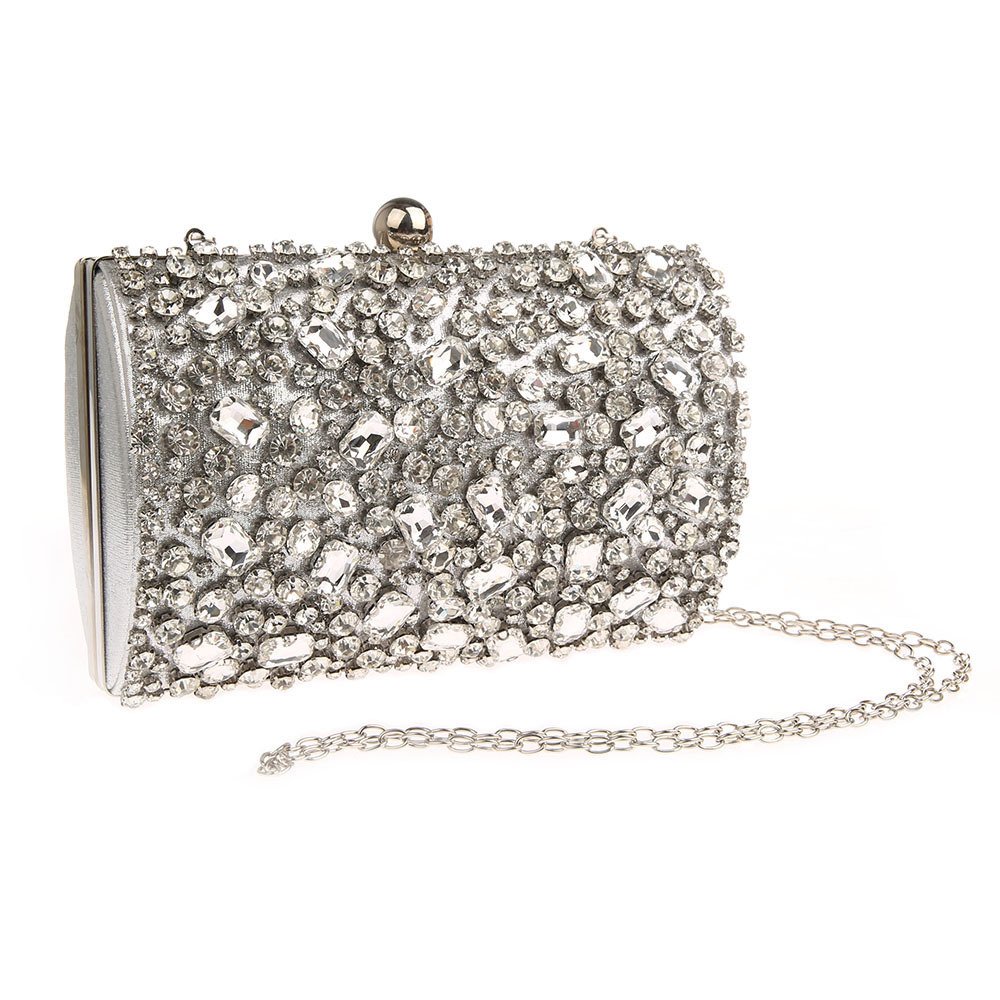 2020 Luxury Crystal Women Silver Rhinestone Clutch Evening Bag