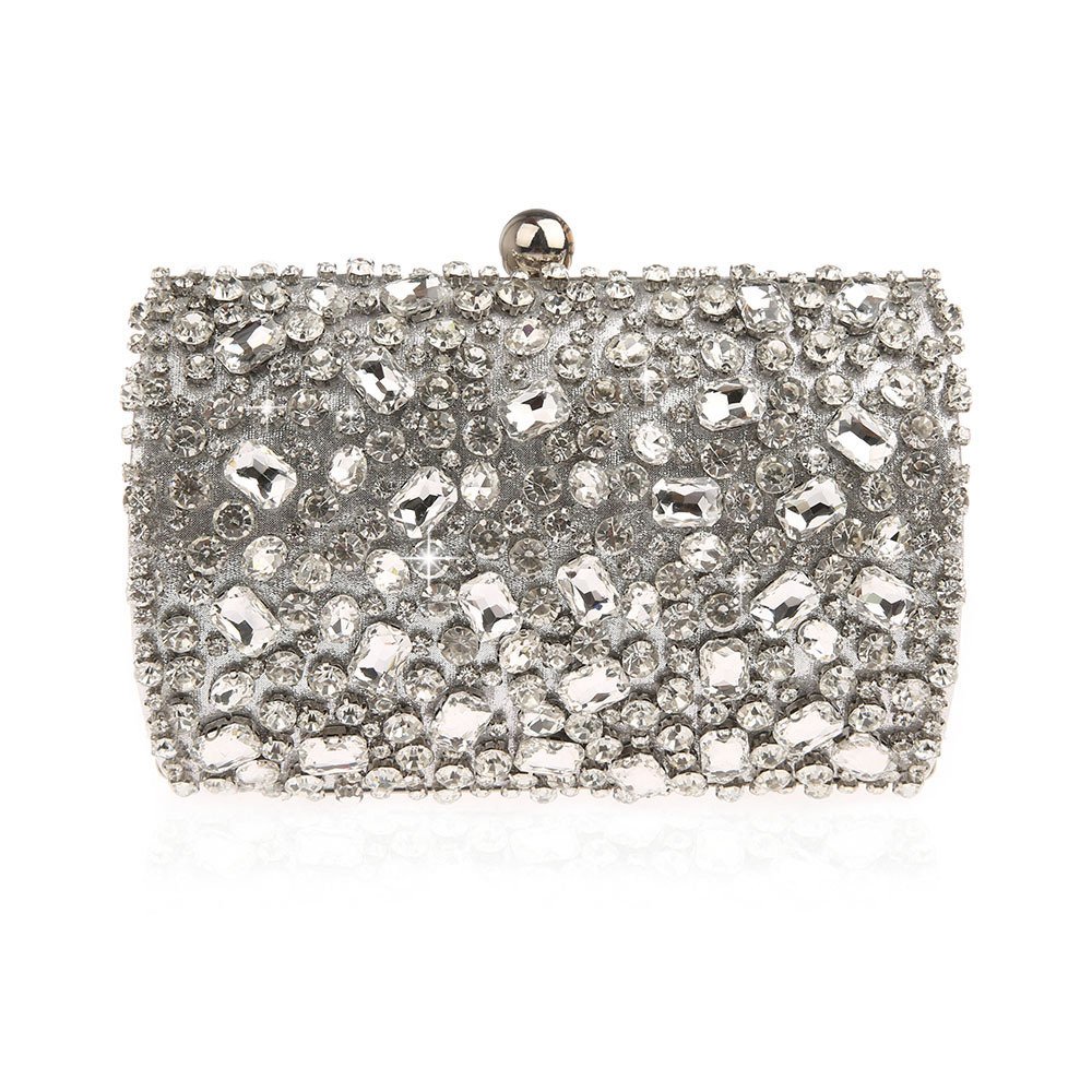 2020 Luxury Crystal Women Silver Rhinestone Clutch Evening Bag
