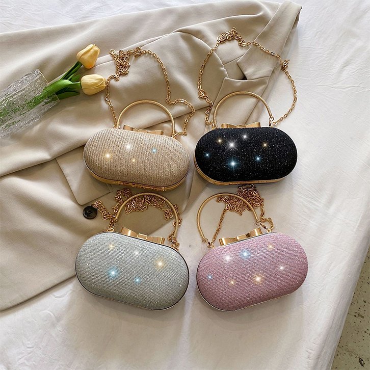 Wholesale rhinestone shoulder bag fashion luxury ladies chain bags women rhinestone clutch evening bags 2023