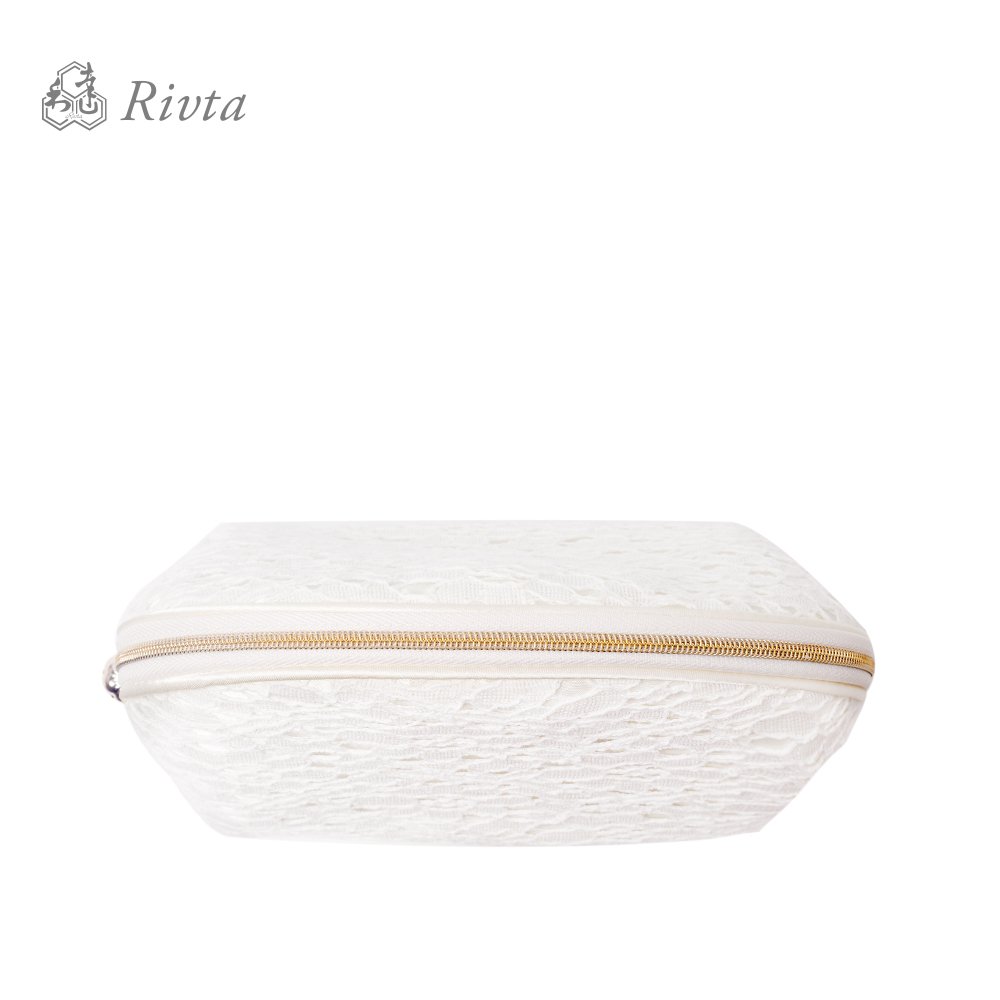 High quality makeup gift bag wholesale white lady lace evening clutch bag with pearl zipper