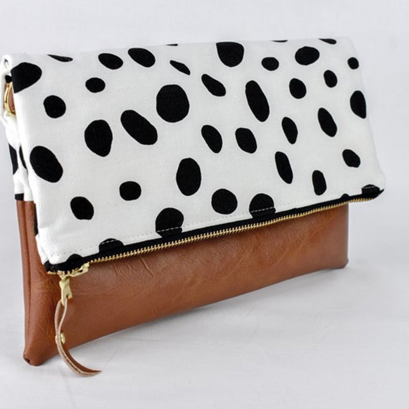 Wholesale Custom Tropical Printing Handbag Purse Women Evening Bags Luxury Leather Foldover Clutch