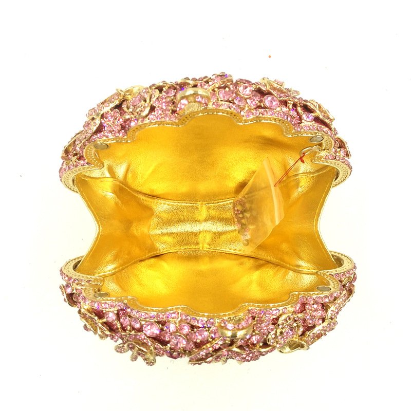 Luxury Flower Basket Shape Rhinestone Evening Bag Clutch Handbags For Women 2022