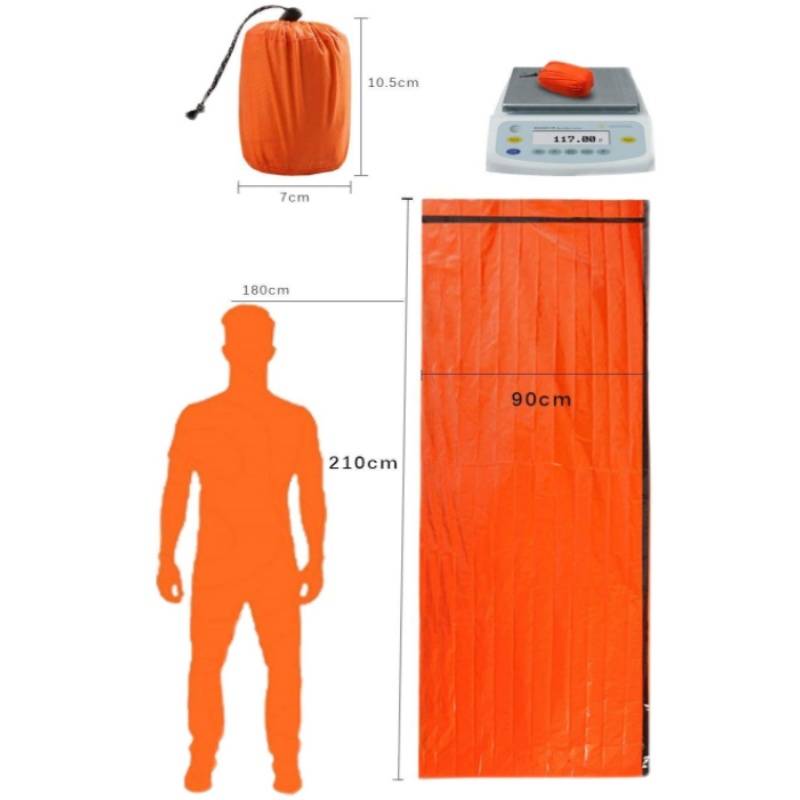 Amazon Explosion Sleeping Sleeping Bag thermal blanket 26 micrometer orange PE aluminum film camping survival emergency outdoor