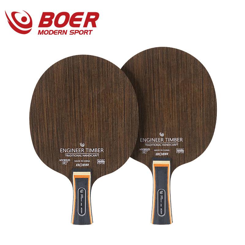 Boer Table Tennis racket bottom plate iron knife wood ebony rock sandalwood 5 -layer pure wood fast attack arc long straight board long short handle