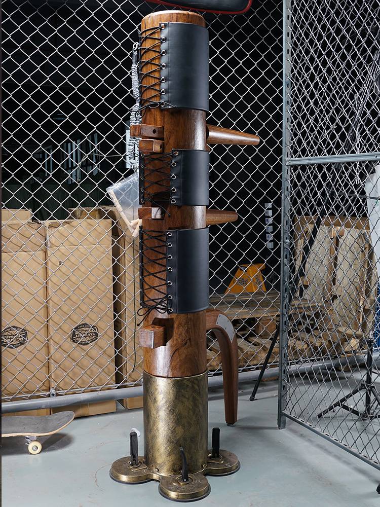 Wing Chun Mu Renpu Lauret Inch Turbus Pack Leather Three -piece Wooden Pile Protective Set Wooden Pile Protective Protective