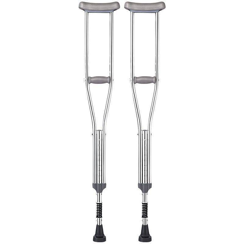 Stainless steel underarms double -turn anti -sliding pads Fracture of the disabled medical spring for the elderly crutches to help walk lightly