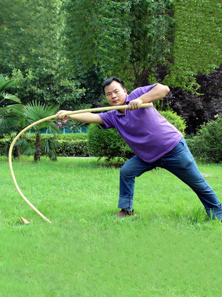 Traditional yellow -skinned beakus poles Taiji stick martial arts stick white wax bars Shaolin Qi eyebrows performance competition contest anti -body vine stick