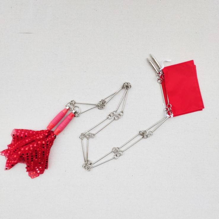 Red color cloth half a catty nine sections (double whip)