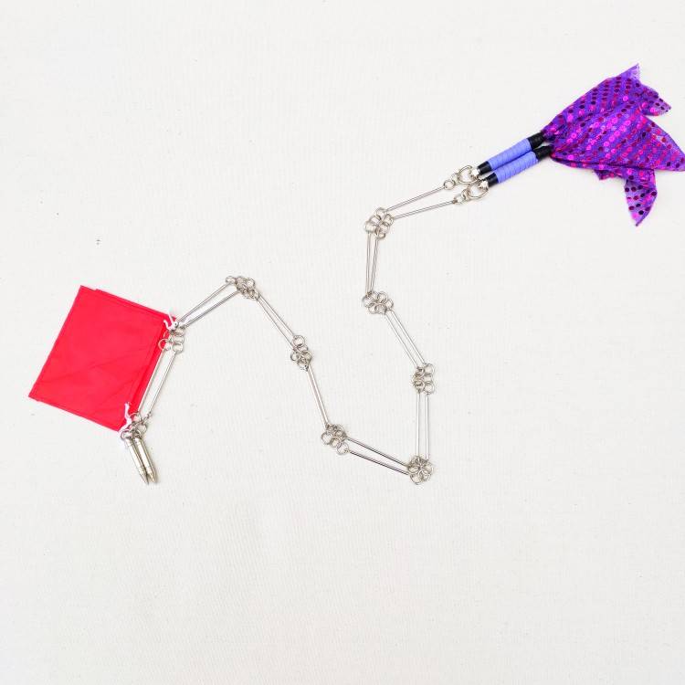 Purple color cloth half a catty nine -quarter whip (double whip)