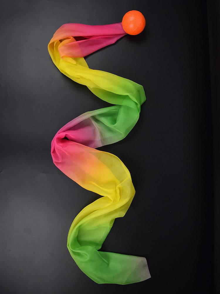 Tai Chi soft ball long thick ribbon extended performance yarn scarf ribbon beginner inflatable rubber ball silicone soft ball