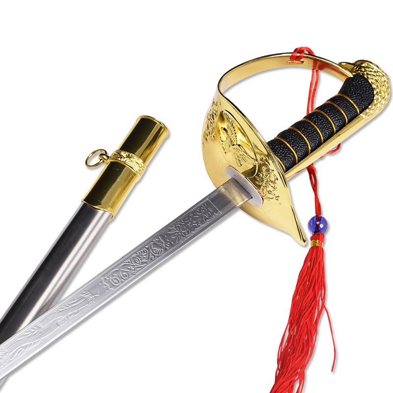 Stainless steel honor guard command sword three armies ceremonies sword knight ritual sword swordsmanship school flag -raised western sword