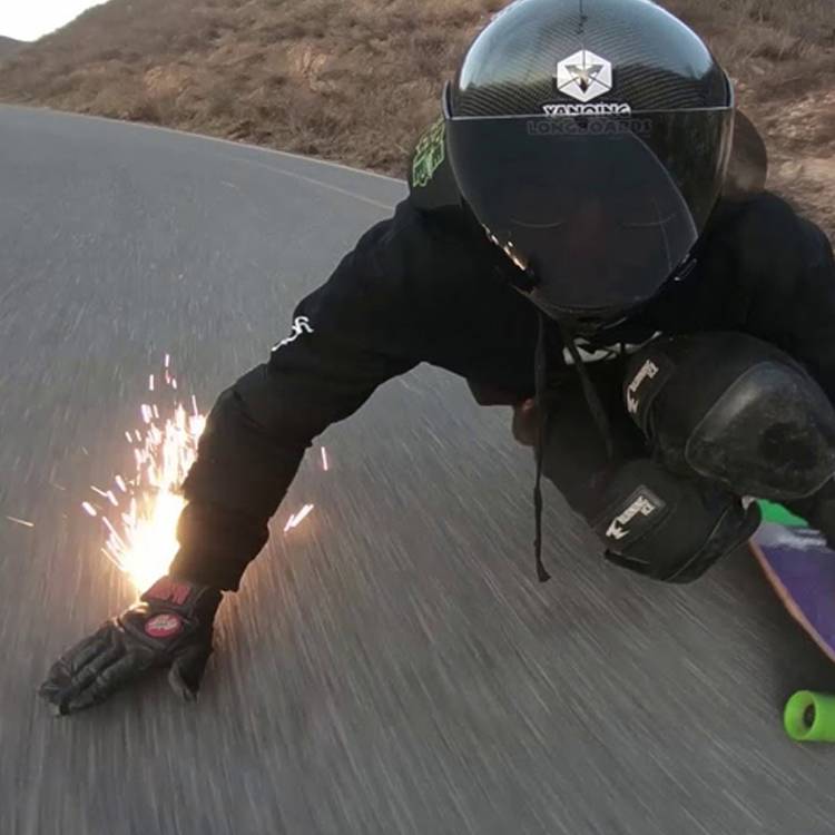 Fire Stone Gloves Skeleton Skateboard Skating Plate Rounds Speed Board Coleman Speed Slide Slide