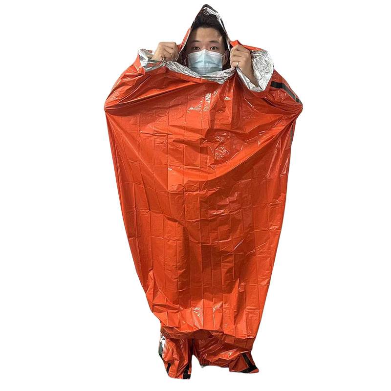 PE orange sleeping bag