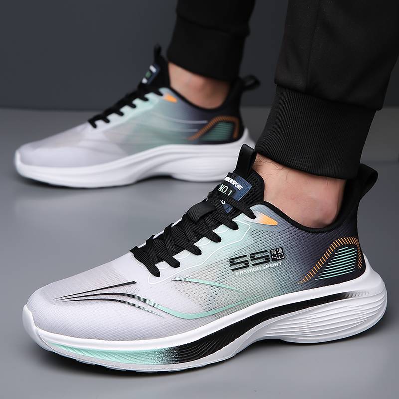 Domestic air -breathable shoes men's shoes 2024 Summer thin shock absorption sneakers lightweight comfort slow mesh cloth running shoes large size