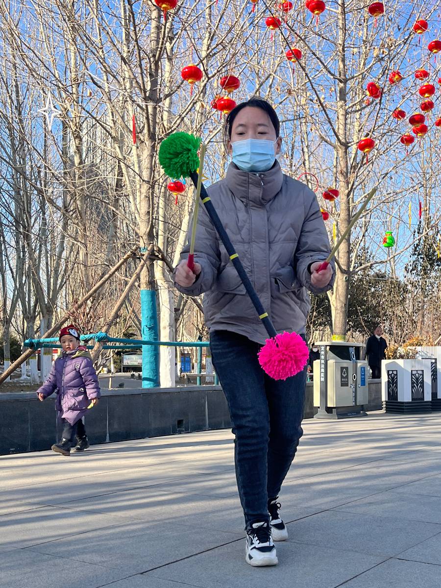 Old Beijing Battle Stick Wool Ball Soft Poor Ring Middle -Elderly Indoor Fitness Prot Plaza Dance Awareness Exercise